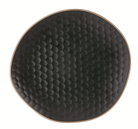 Teller flach 31,5x29 cm Kypseli Schwarz Matt