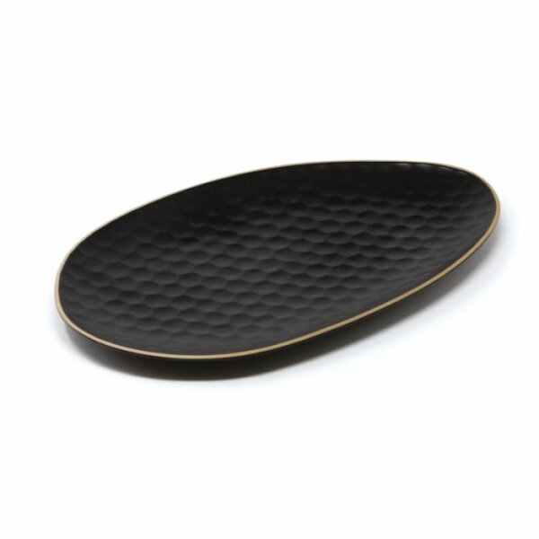 Platte oval 27,5x16 cm Kypseli Schwarz Matt