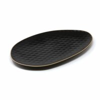 Platte oval 27,5x16 cm Kypseli Schwarz Matt