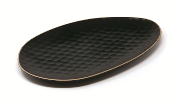 Platte oval 33x19 cm Kypseli Schwarz Matt