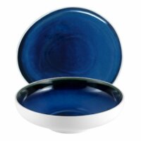 Teller flach 16x17,5 cm Abyssos Matt Weiß Blau