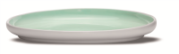 Teller flach 30,5x27,5 cm Ninfa Matt Weiß Aquamarin