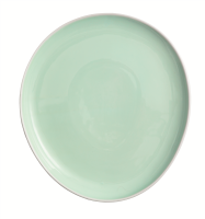 Teller flach 30,5x27,5 cm Ninfa Matt Weiß Aquamarin