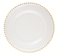 Teller flach Ø34 cm Helios Gold Perlrand