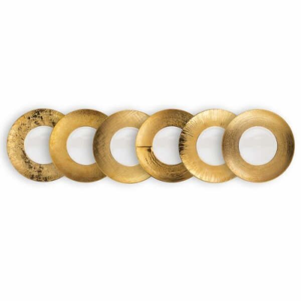 Teller flach Ø29 cm 6 tlg sortiert Deras Gold