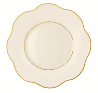 Teller flach Ø20,5 cm Anemone Weiß mit Goldrand